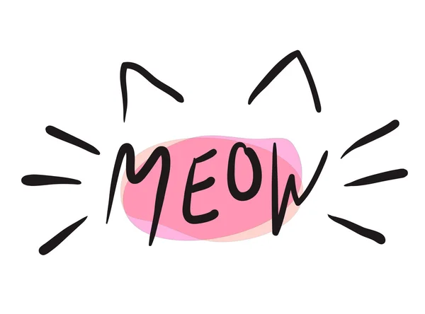 Yavru kedi hat işareti için vektör çizim yazdırma — Stok Vektör