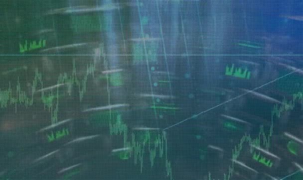 Contexto empresarial, gráficos e dinheiro — Vídeo de Stock