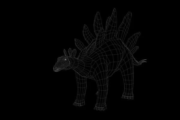 Dinossauro em Wireframe — Fotografia de Stock
