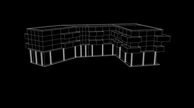 Güzel tel çerçeve animasyon binada