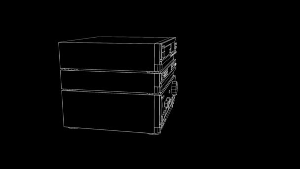 Hifi Niza Wireframe Animación — Vídeo de stock