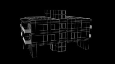 Güzel tel çerçeve animasyon binada