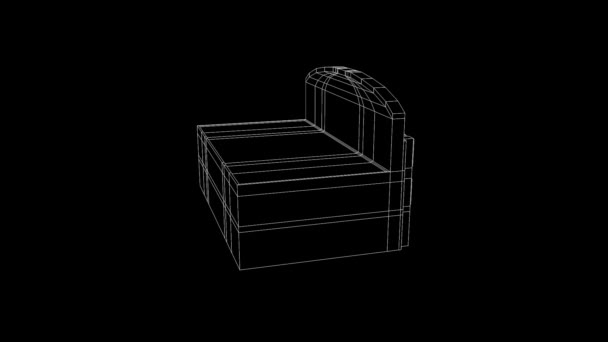 Здание в красивом Wireframe Animation — стоковое видео