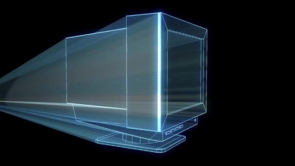 Monitor en animación holográfica — Vídeos de Stock