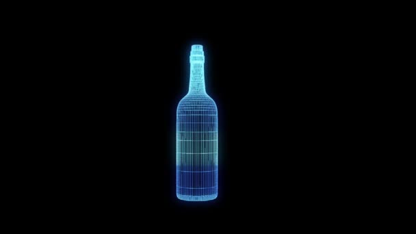 Wine Bottle Hologram — Stock Video