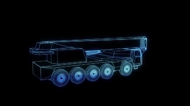 Estilo do holograma do guindaste — Vídeo de Stock