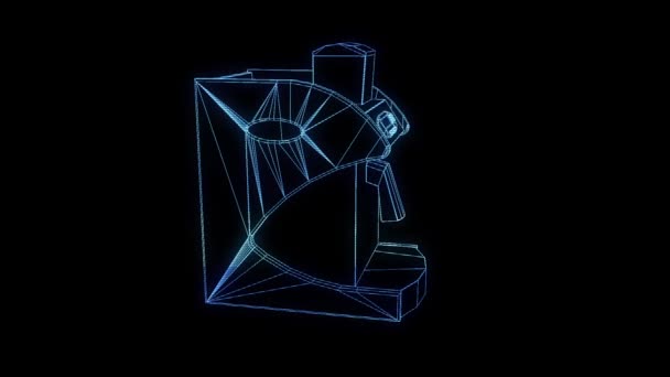 Estilo del holograma de Coffemaker — Vídeo de stock