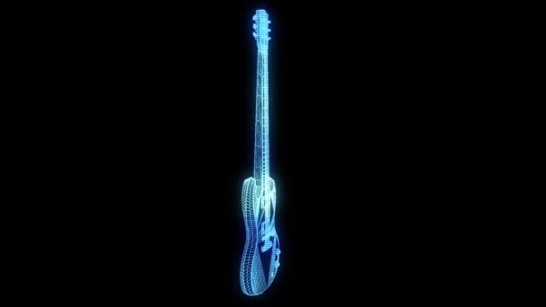 Estilo do holograma da guitarra — Vídeo de Stock