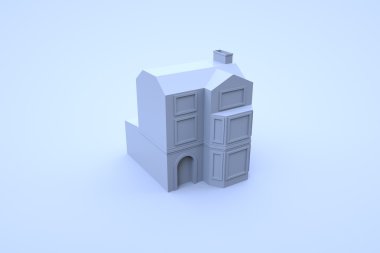 Beyaz minyatür yapı