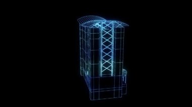 Bina tel kafes Hologram animasyon
