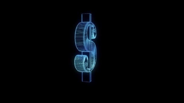 Estilo holograma dólar — Vídeos de Stock