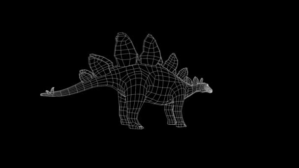 Dinossauro em animação Wireframe — Vídeo de Stock