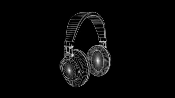 Auriculares Niza Wireframe Animación — Vídeos de Stock