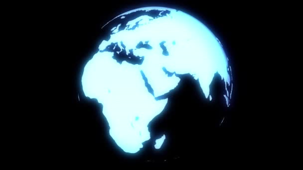 Ψηφιακό ολόγραμμα πλανήτη γη — Αρχείο Βίντεο