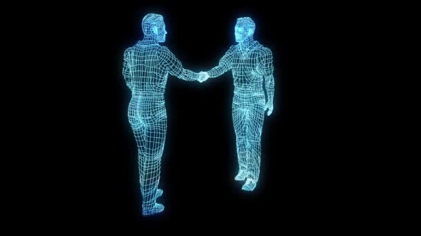 Holograma digital humano — Vídeo de stock