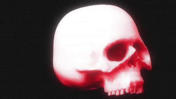 Голограмма черепа Красного терминатора — стоковое видео