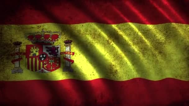 Bandera de España en Movimiento — Vídeo de stock