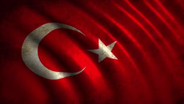 Turquie Drapeau en mouvement — Video