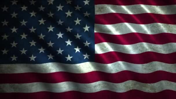 USA vlag in beweging — Stockvideo