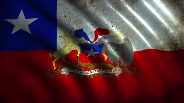 Bandeira do Chile em movimento — Vídeo de Stock