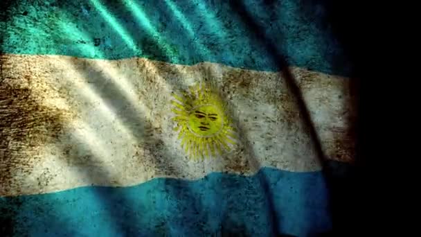 Flagą Argentyny w ruchu — Wideo stockowe