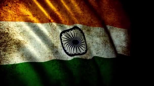 India Flag i rörelse — Stockvideo