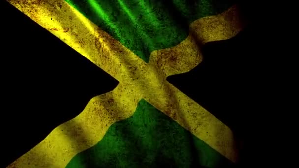 牙买加国旗在运动 — 图库视频影像