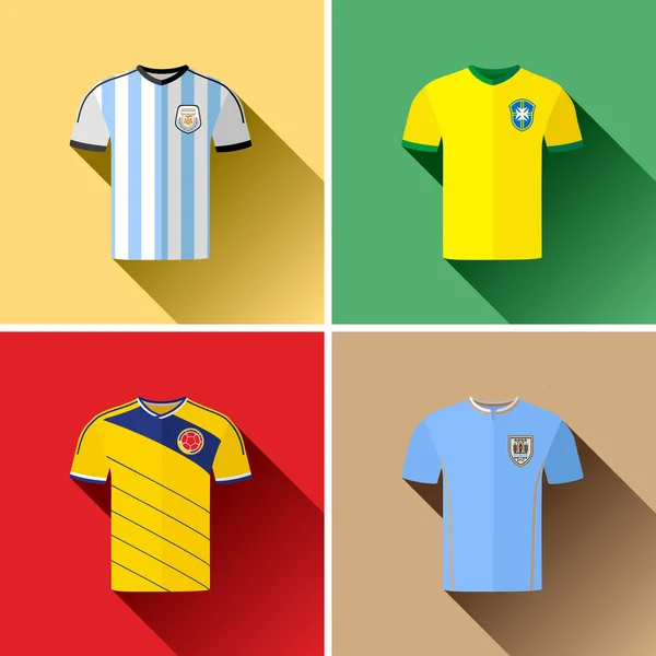 South America Football Jersey Set — Stock Vector