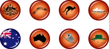 Australia Glossy Icon Set clipart