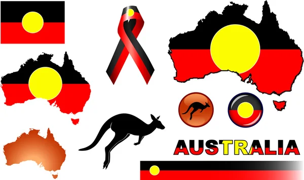 Aboriginal Australië pictogrammen — Stockvector