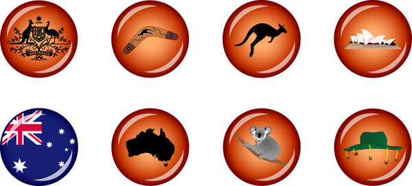 Australia Glossy Icon Set