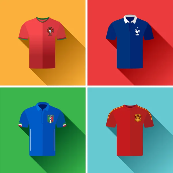 Europa Camisetas de fútbol — Archivo Imágenes Vectoriales