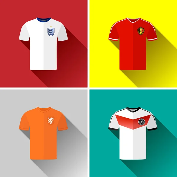 Europe voetbalshirts — Stockvector