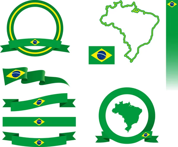 Brazília bannerek készlet — Stock Vector