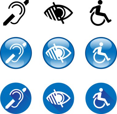 Deaf, Blind, Disabled Icon Set