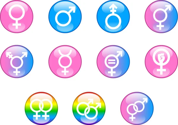 Set ikon gender - Stok Vektor