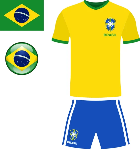 Jersey de Fútbol de Brasil Icono — Archivo Imágenes Vectoriales