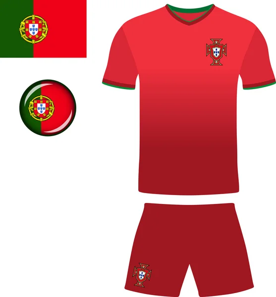 Portugalsko fotbalový dres — Stockový vektor