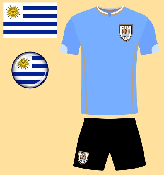 Uruguay fotbalový dres — Stockový vektor