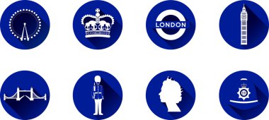 Londra düz Icon set
