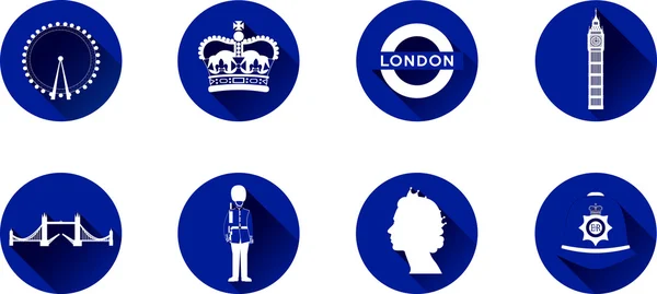 London vlakke pictogrammenset — Stockvector