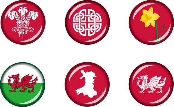 Wales fényes Icon Set — Stock Vector