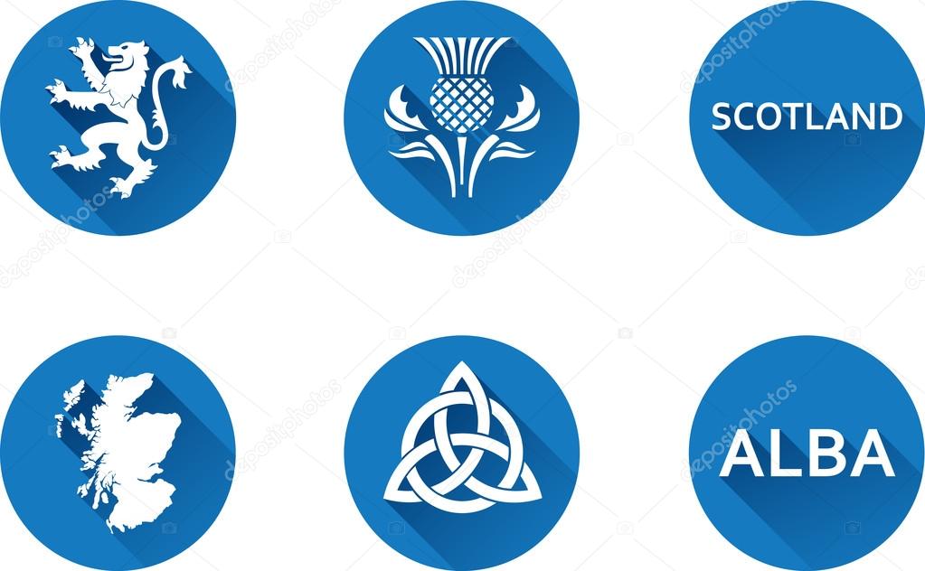 Scotland Flat Icon Set