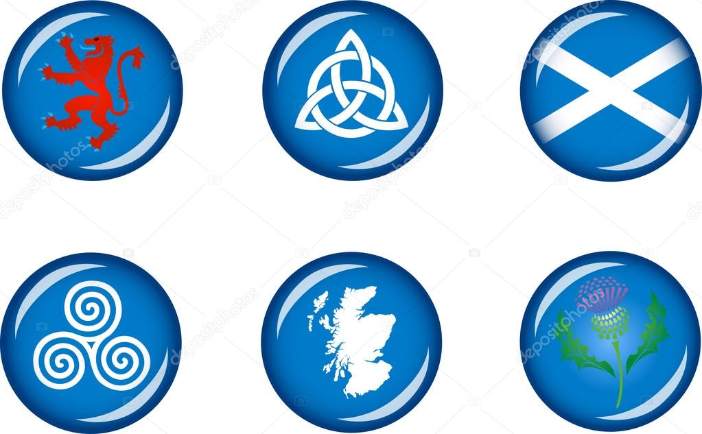 Scotland Glossy Icon Set