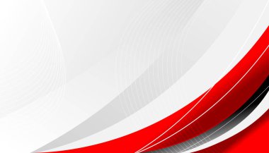 Soyut kırmızı, beyaz ve gri dalga arkaplan vektörü düzgün eğimli çizgiler ve modern gradyan tarzıyla. Zarif ve dinamik şablon şirket, iş, teknoloji ya da vatansever temalar için mükemmel. Posterler, afişler, el ilanları ve sunucular için ideal