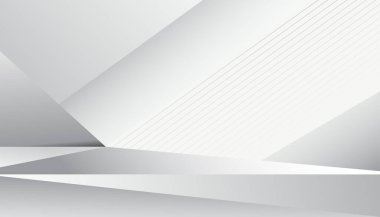 Temiz Katmanlar ve Yumuşak Gradyan Şekilleriyle Beyaz Soyut Geometrik Arkaplan