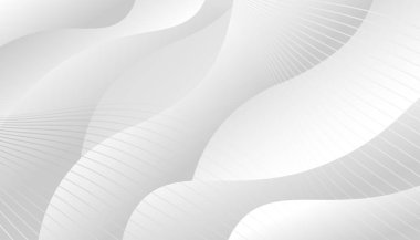 Yumuşak Eğri Çizgilerle Soyut Beyaz ve Gri Dalga Arkaplanı