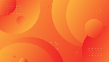 Modern Şekillerle Soyut Turuncu Gradyan Geometrik Arkaplan