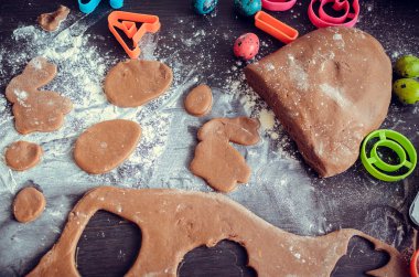 Easter baking preparation background