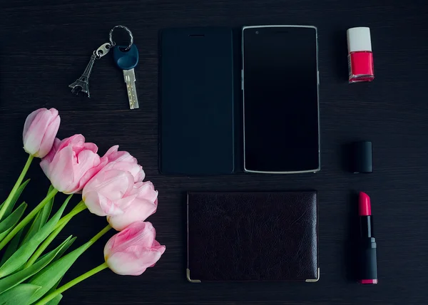 Accesorios rosa y negro para mujer —  Fotos de Stock